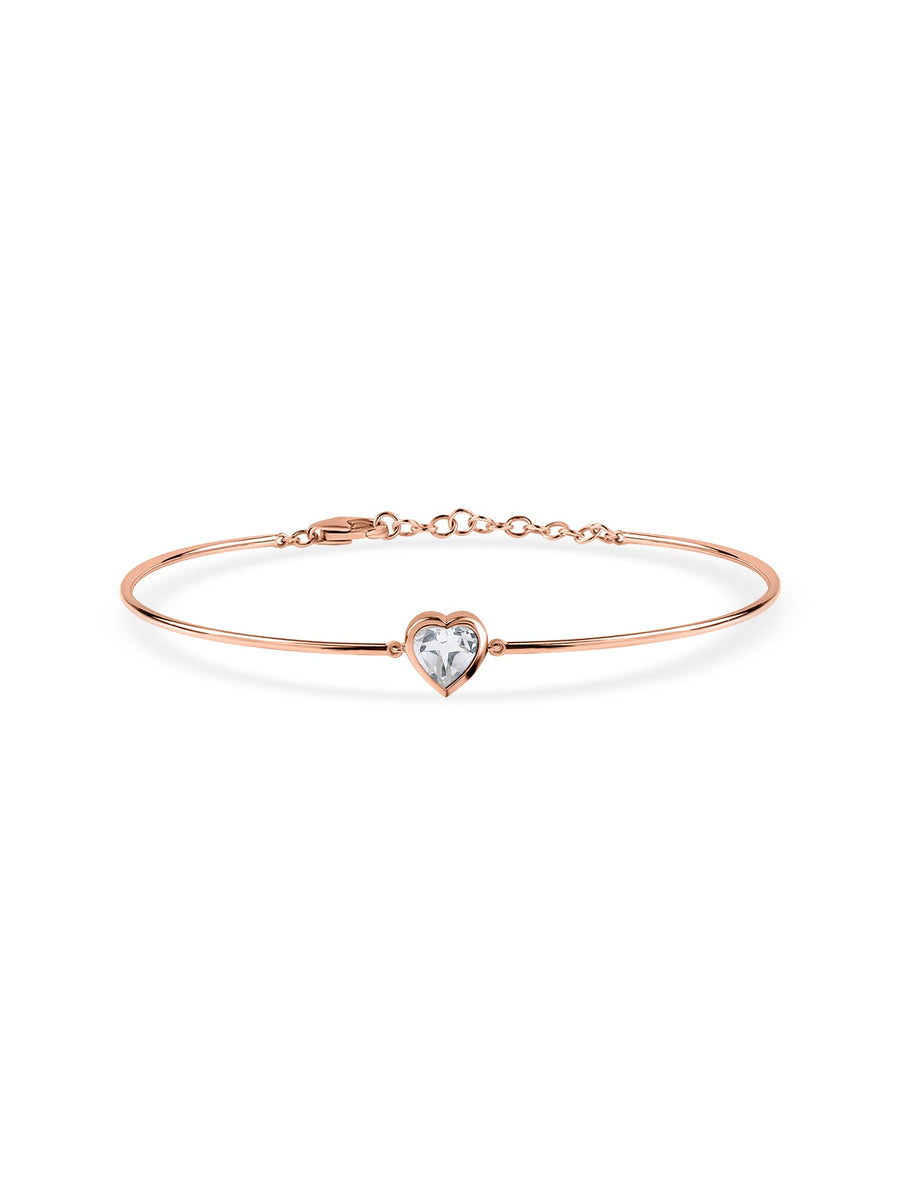 Heart Solitaire Gold Bracelet
