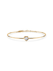 Heart Solitaire Gold Bracelet