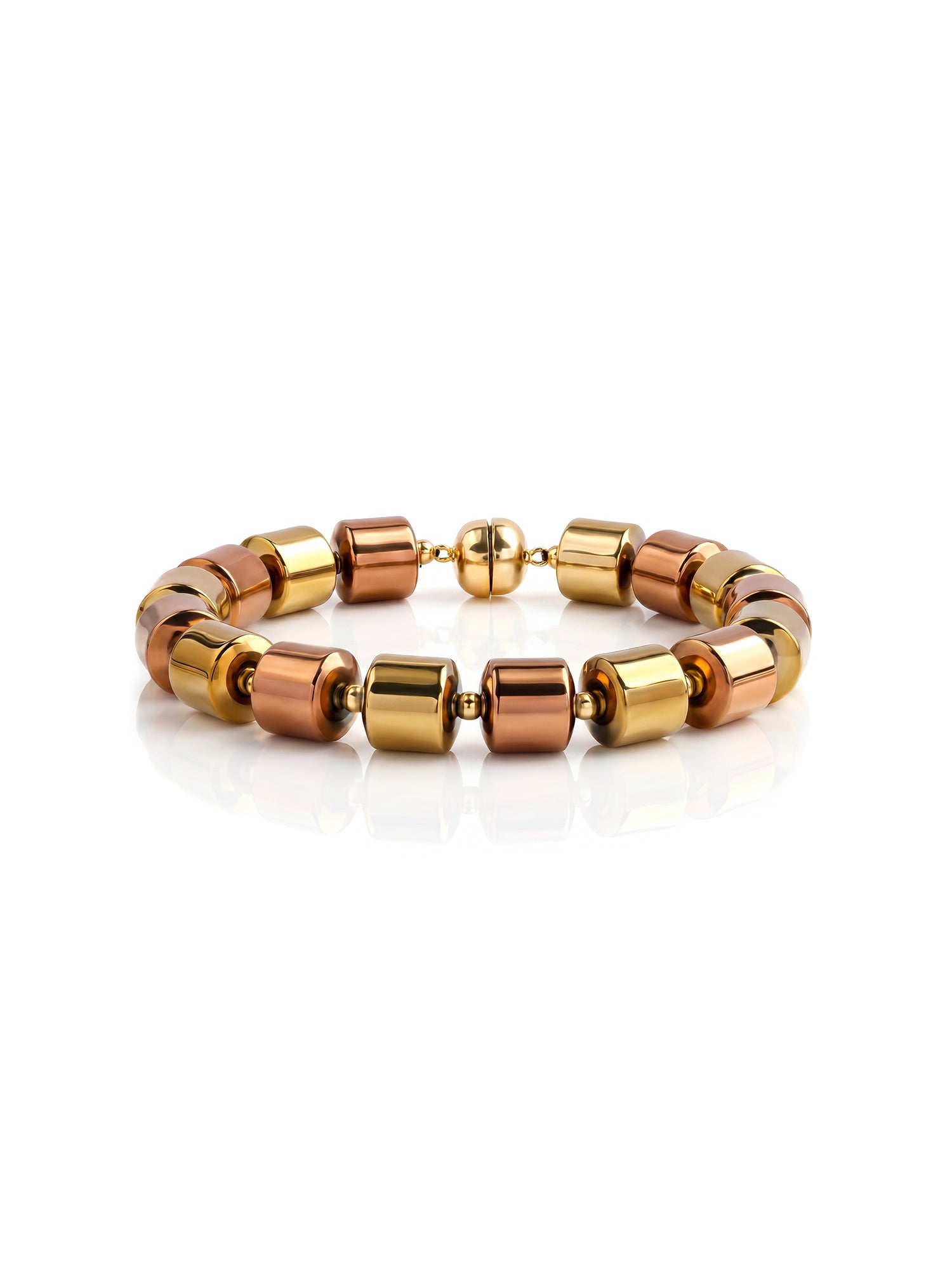 Modern Hematite Beads Silver Men's Bracelet