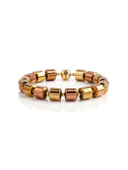 Modern Hematite Beads Silver Men's Bracelet