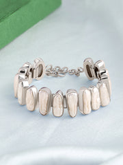 Baroque Pearl Statement Silver Bracelet