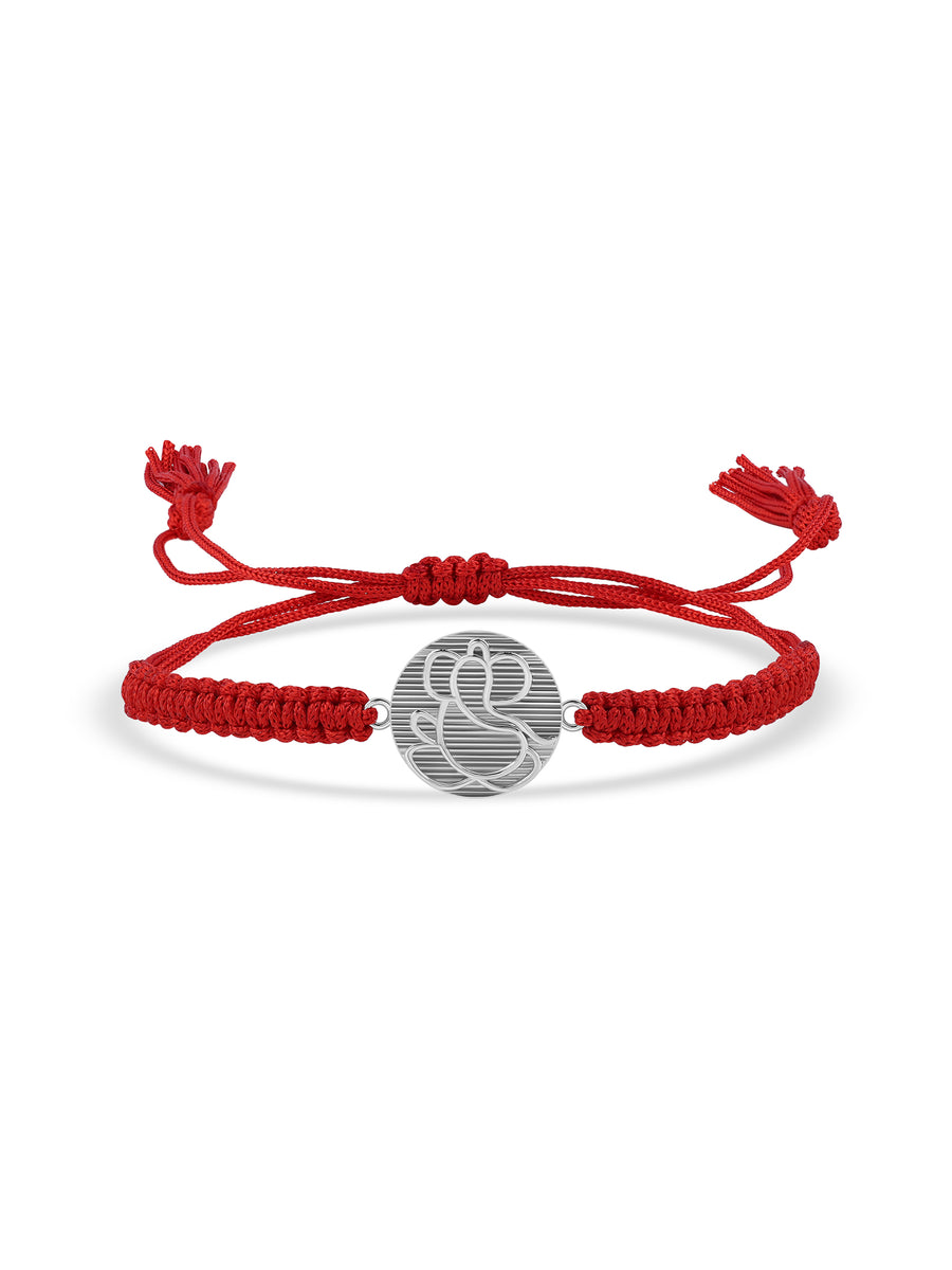 Artistic Ganesha Silver Rakhi For Bhai