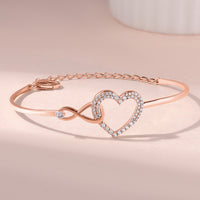 Infinite Love Rose Gold Plated Bangle for Women