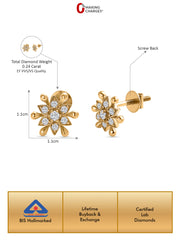Lab Grown Diamond Flower Stud Earring For Women