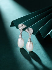 Freshwater Pearl Silver Drop Earrings