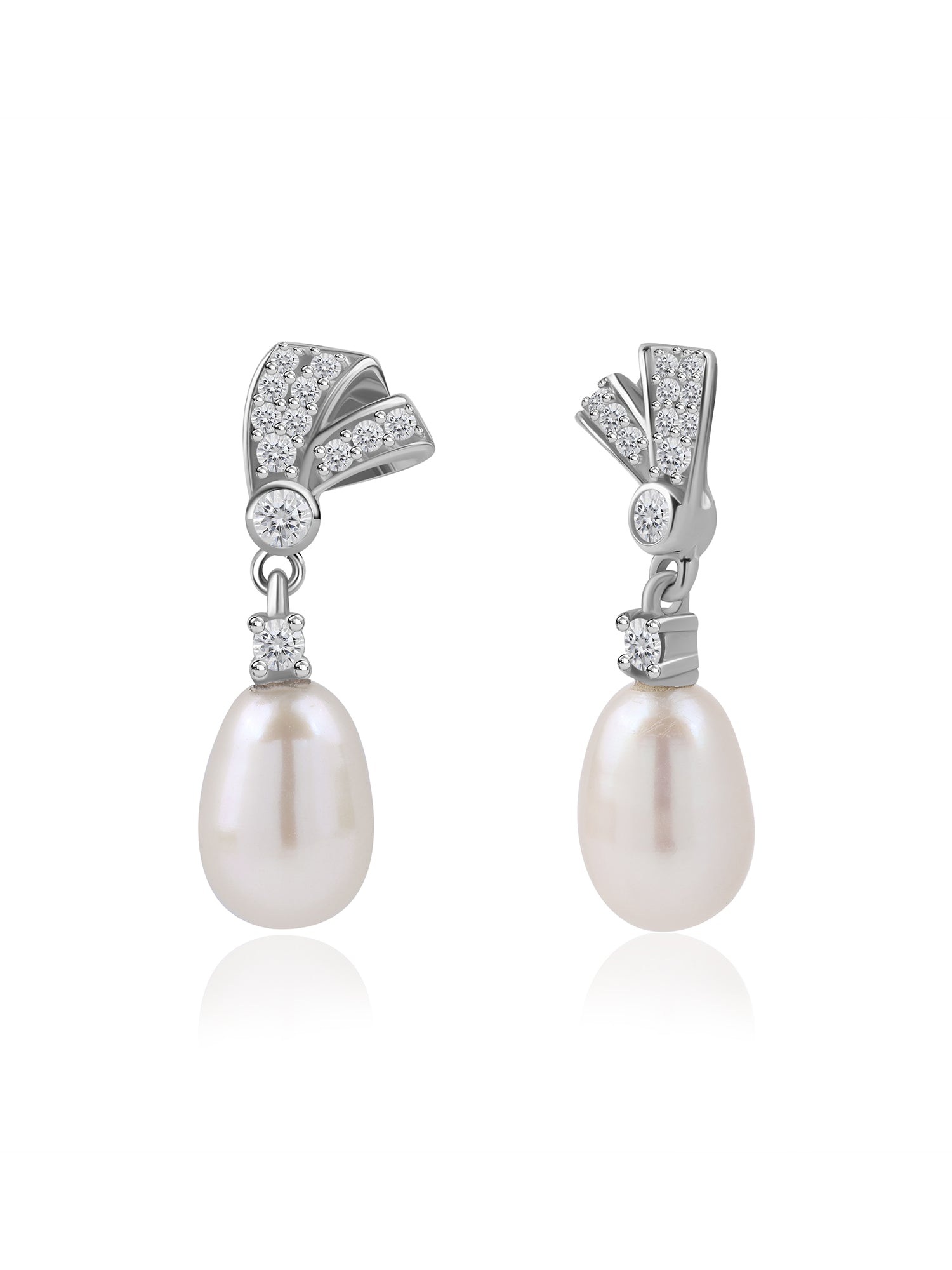 Freshwater Pearl Silver Drop Earrings