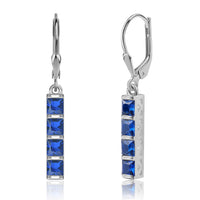 Sapphire CZ Silver Dangling Earrings for Women