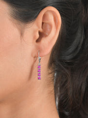 Linear Ruby Earrings For Women