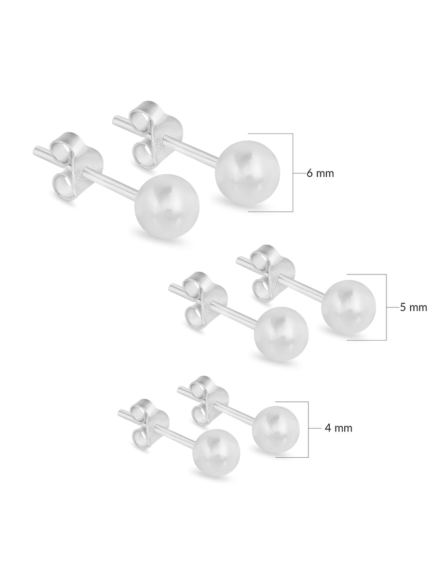 Brutalist 925 Sterling Silver Ball Earrings for Women Brutalist 925 Sterling Silver Ball Earrings for Women