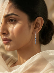 Sapphire Linear Dangler Earrings For Women