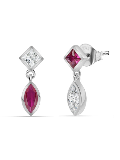 Fire and Ice Silver Earrings for Her