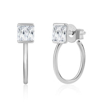 Half Hoop Silver Earrings for Women