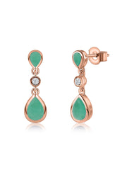 Natural Sakota Emerald Pear Drop Earrings in Gold