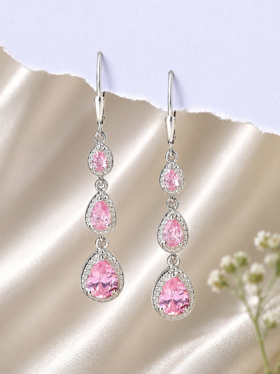 Pretty In Pink Long Earrings For Women