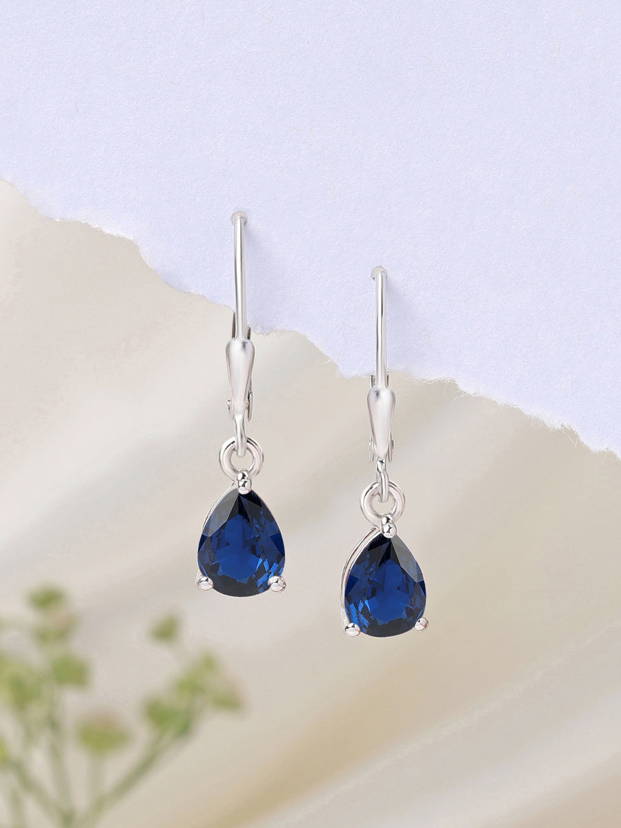 Blue Sapphire Drop Earring For Women