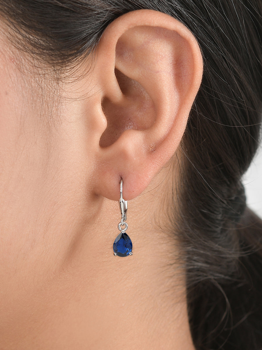Blue Sapphire Drop Earring For Women