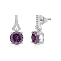 3.5 Carat Amethyst CZ Silver Stud Earrings for Her