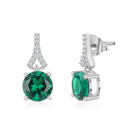 1.75 Carat Emerald CZ Silver Stud Earrings for Her