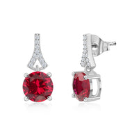 2.25 Carat Ruby CZ Silver Stud Earrings for Her