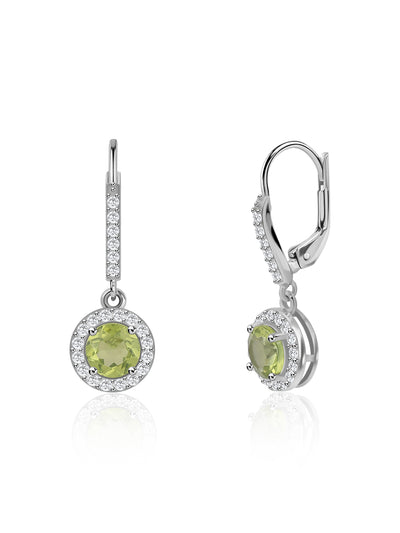 Fresh Glow Natural Peridot Silver Earrings