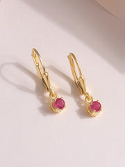 Crimson Spark Natural Ruby Silver Earrings