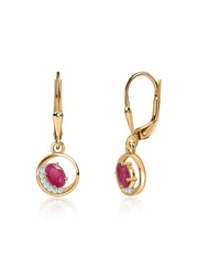 Crimson Halo Thai Ruby Silver Earrings