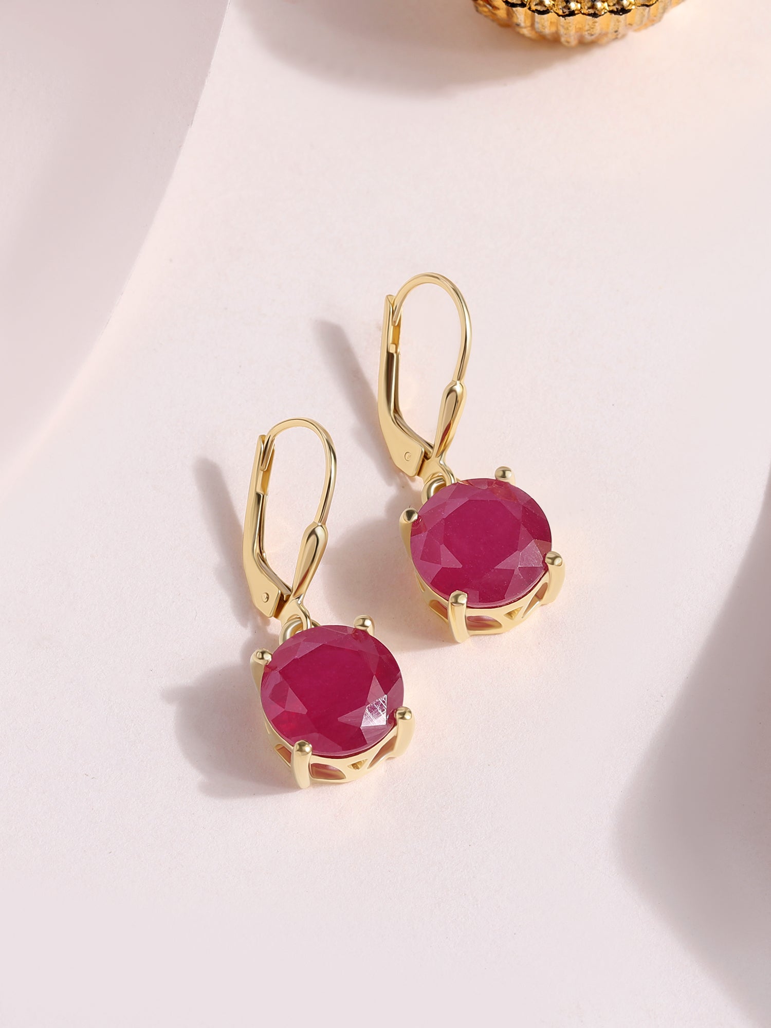 Classic Crimson Natural Ruby Silver Earrings