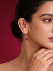 Classic Crimson Natural Ruby Silver Earrings