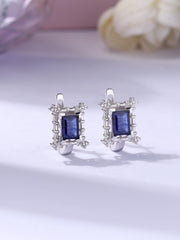 Natural Blue Sapphire Stylish Stud Earrings