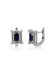 Natural Blue Sapphire Stylish Stud Earrings