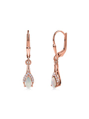 Natural Ethiopian Opal Teardrop Gold Earrings