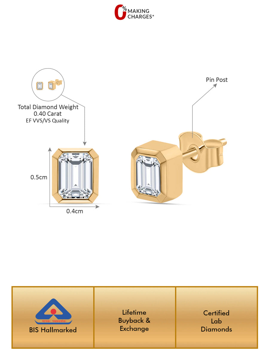 Lab Grown 0.40 Carat Tw. Solitaire Diamond Stud Earrings