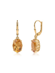 Sunlit Glow Citrine Silver Earrings