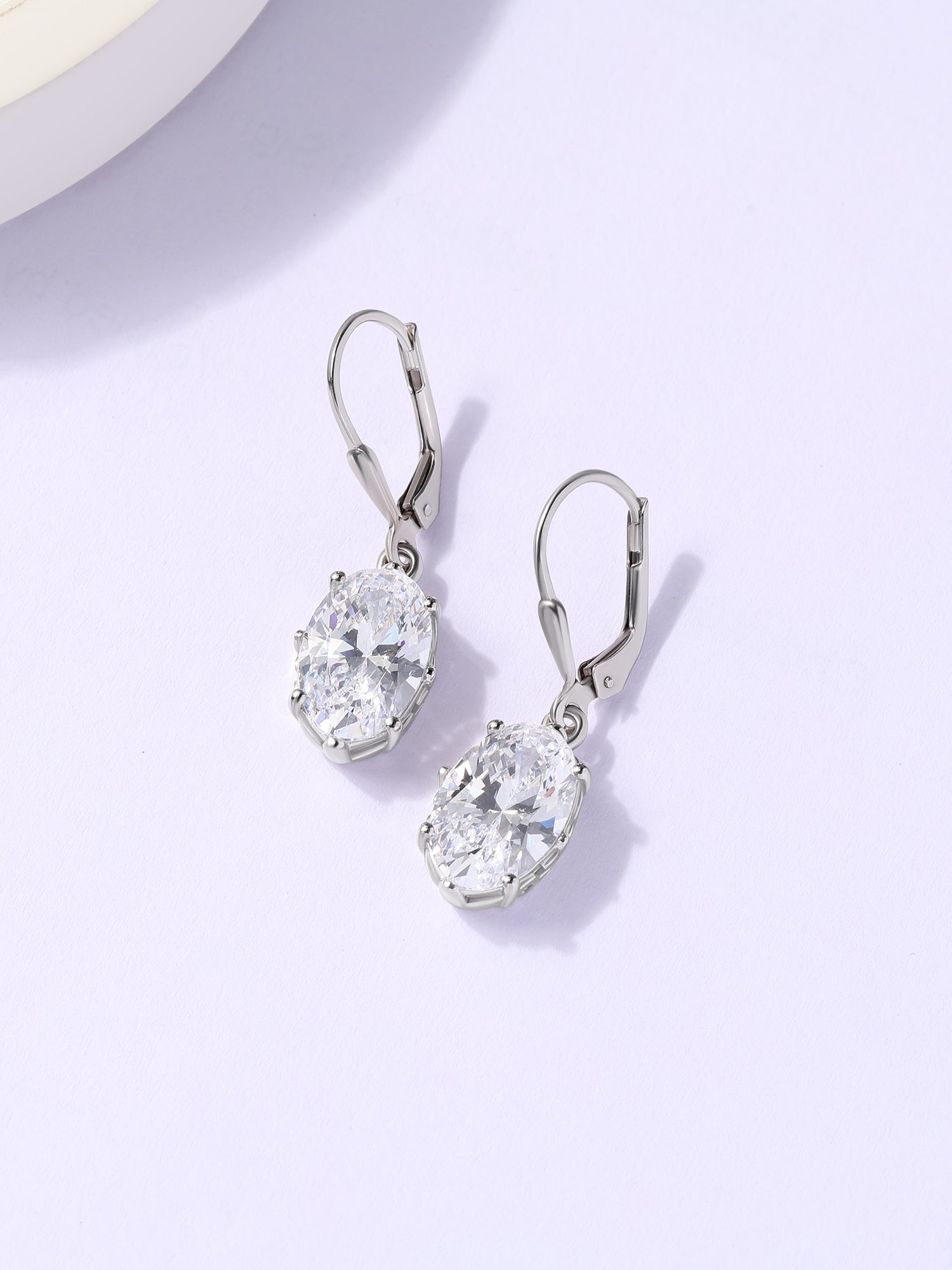 Crystal Grace Oval Dangle Earrings
