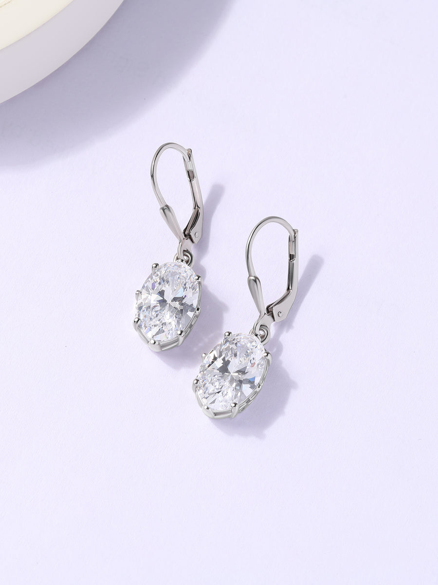 Crystal Grace Oval Dangle Earrings