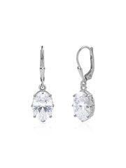 Crystal Grace Oval Dangle Earrings