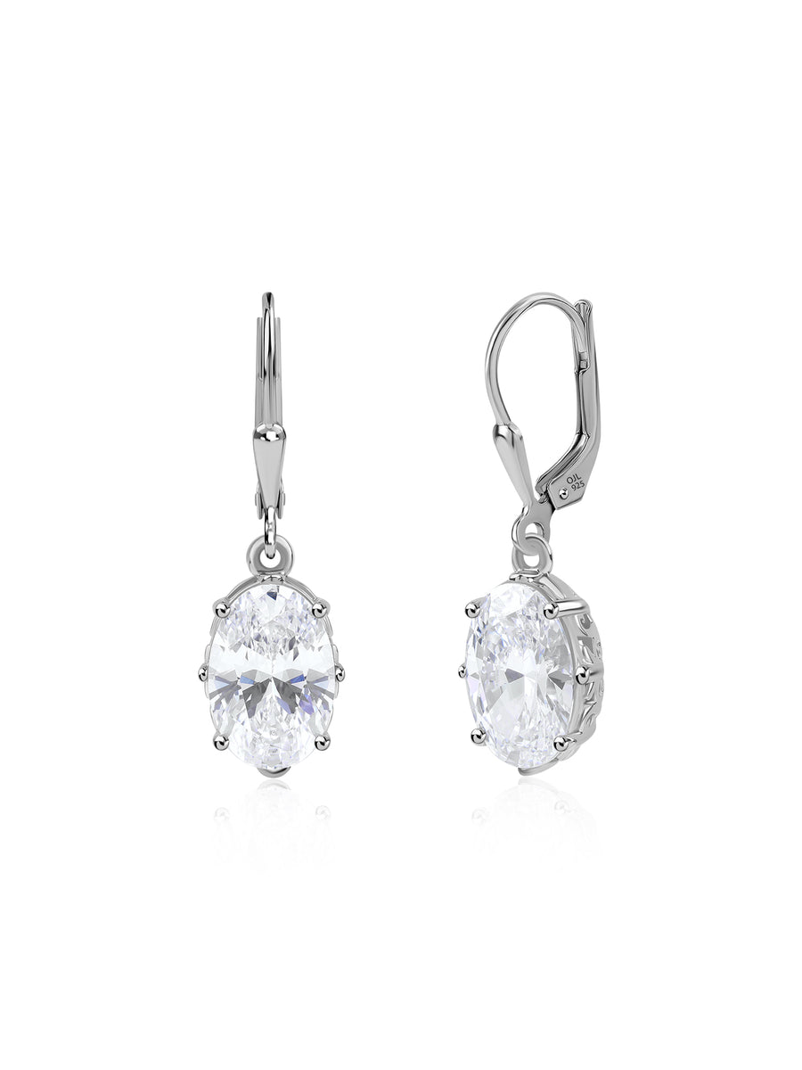 Crystal Grace Oval Dangle Earrings