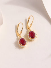 Radiance Natural Ruby Silver Earrings