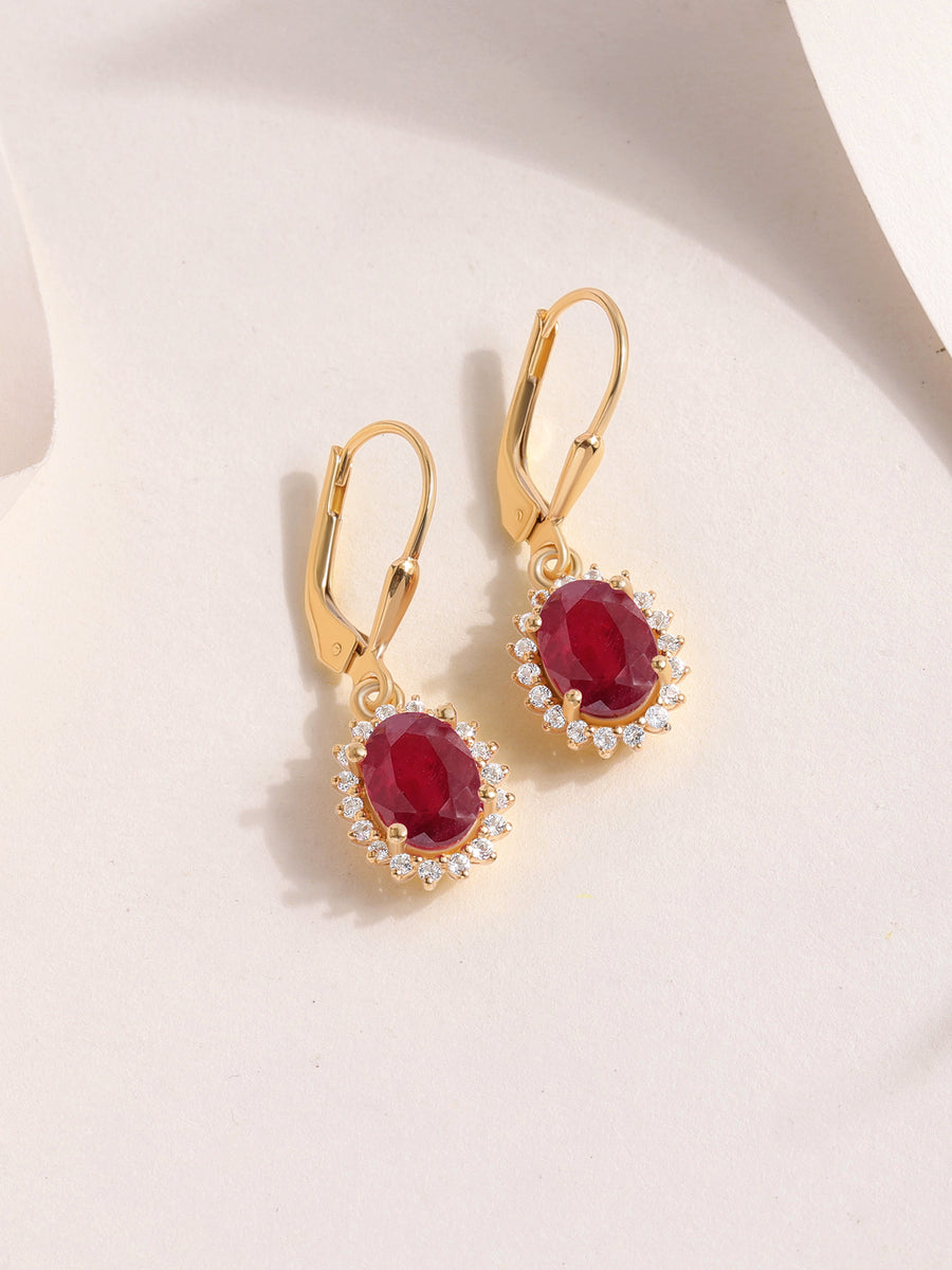 Radiance Natural Ruby Silver Earrings