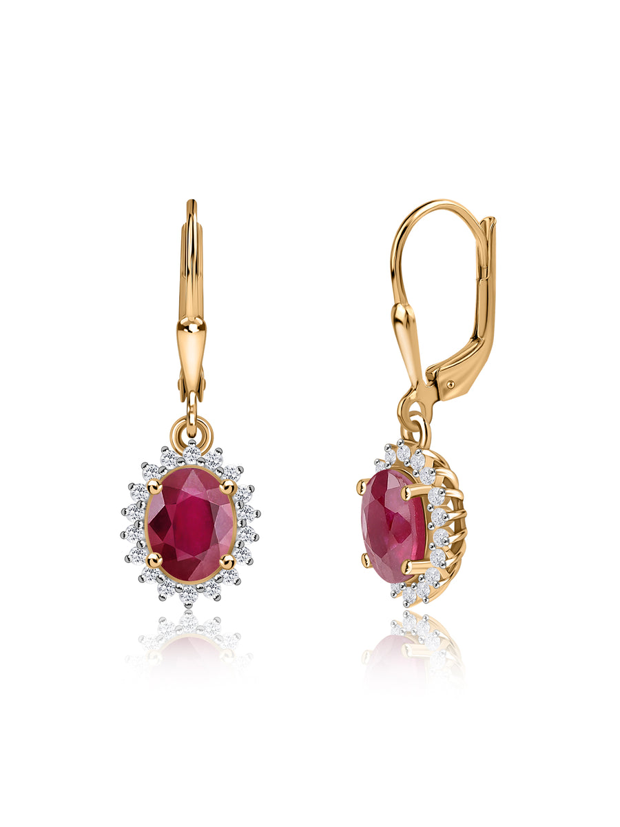 Radiance Ruby Silver Earrings
