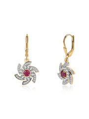 Crimson Charm Thai Ruby Silver Earrings