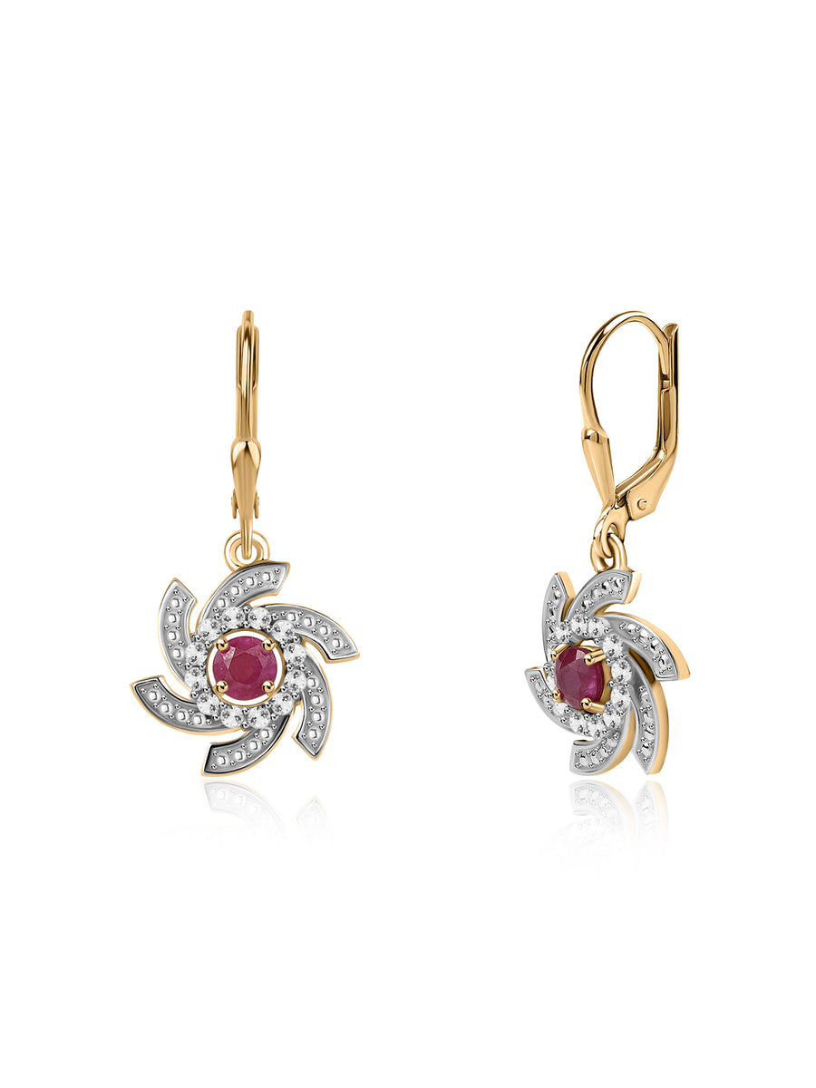 Crimson Charm Thai Ruby Silver Earrings