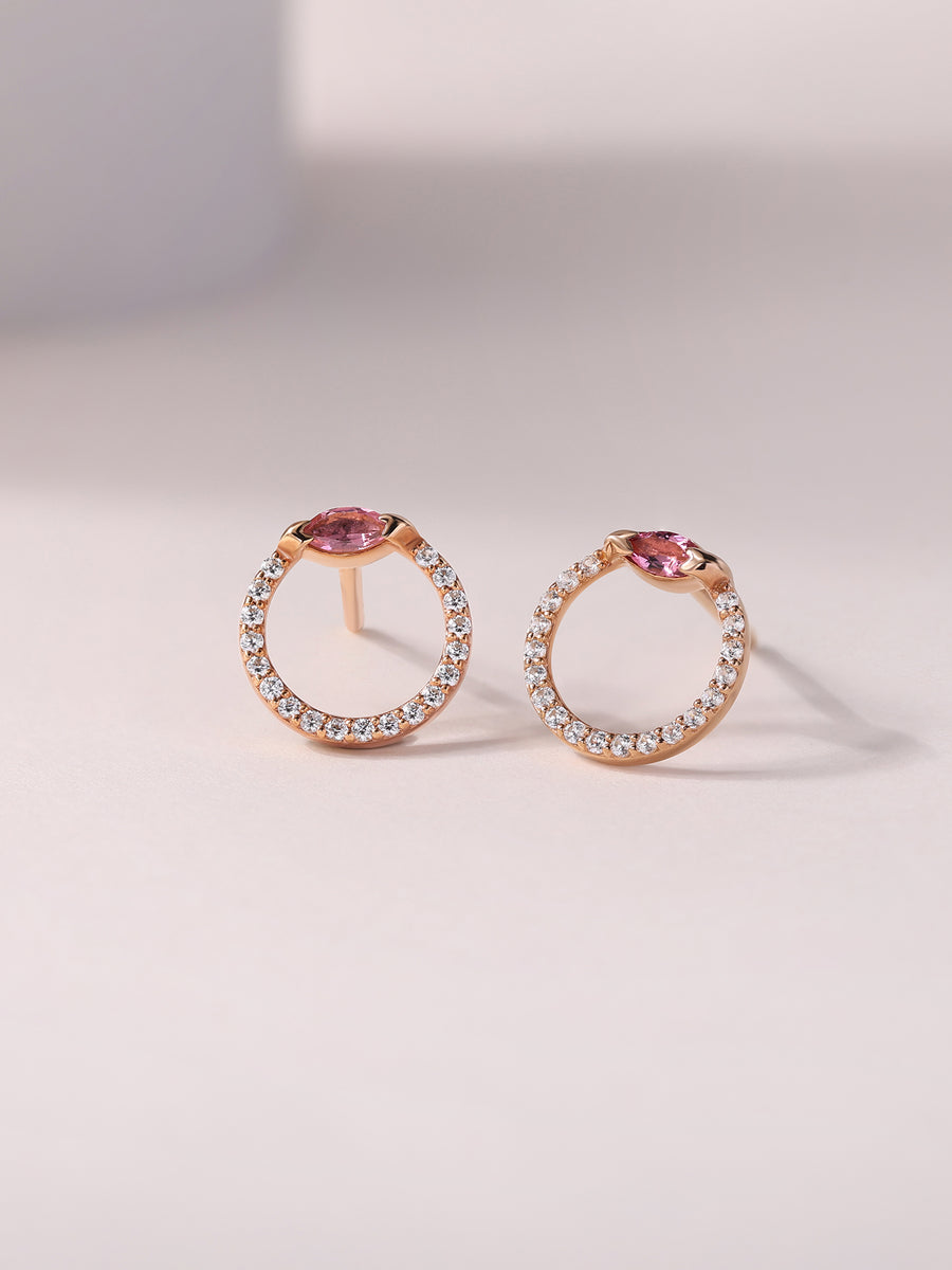 Pink Tormaline Earring Studs