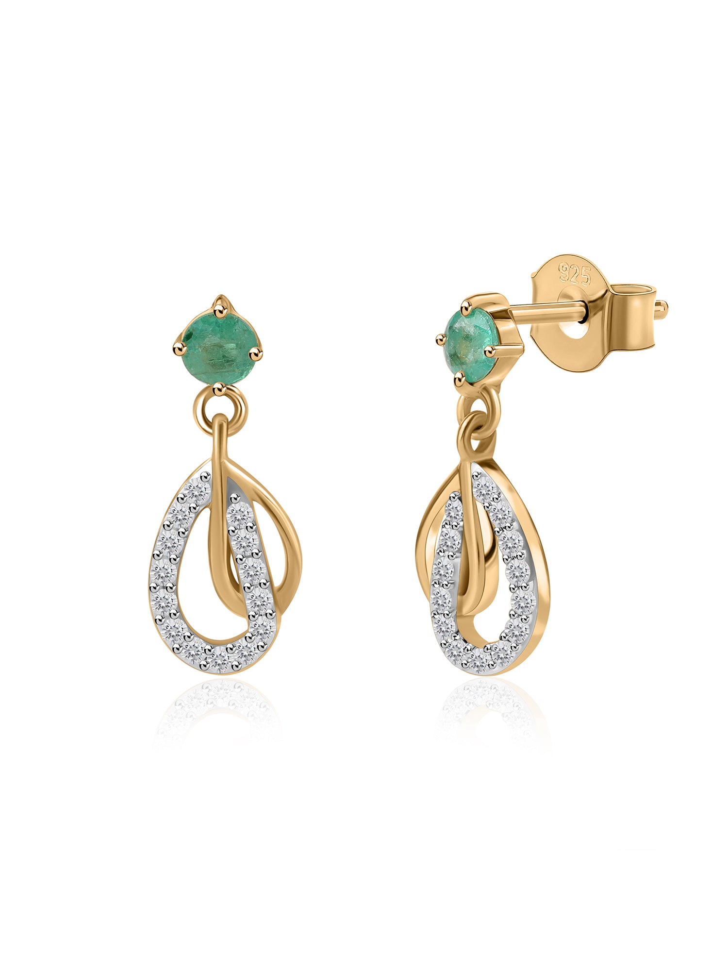 Ornate Emerald Drop Earrings