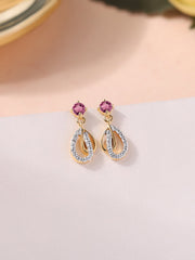 Ornate Tourmaline Gold Drop Earrings