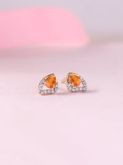 Natural Fire Opal Peary Gold Earrings