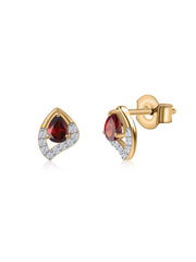 Natural Garnet Peary Gold Earrings