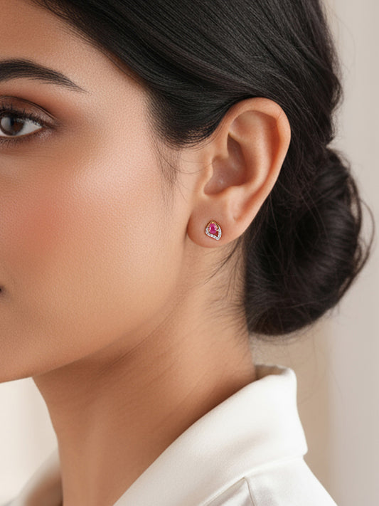 Natural Ruby Peary Earrings