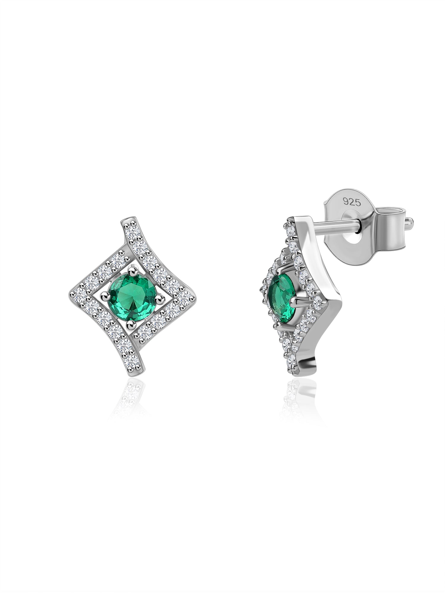 Glamourous Green Emerald CZ Earrings