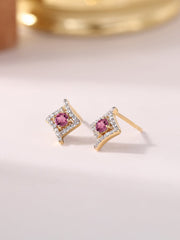 Pink Tourmaline Precious Gold Earrings